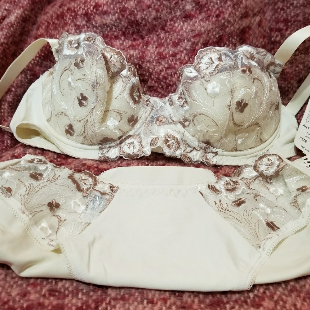 BNWT Brown/Cream Nefer Bra Set